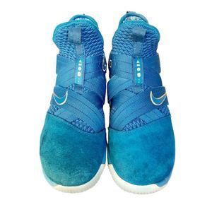 Nike Lebron Zoom Soldier 12 High top blue suede slide on with straps men's size